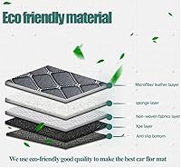 Vista 5 de Alfombrillas de automóvil para Mercedes-Benz G, GL, GLA, GLB, GLC, GLE, GLK, GLS, M, ML 2000-2023 forros de cuero antideslizantes (negro y beige)