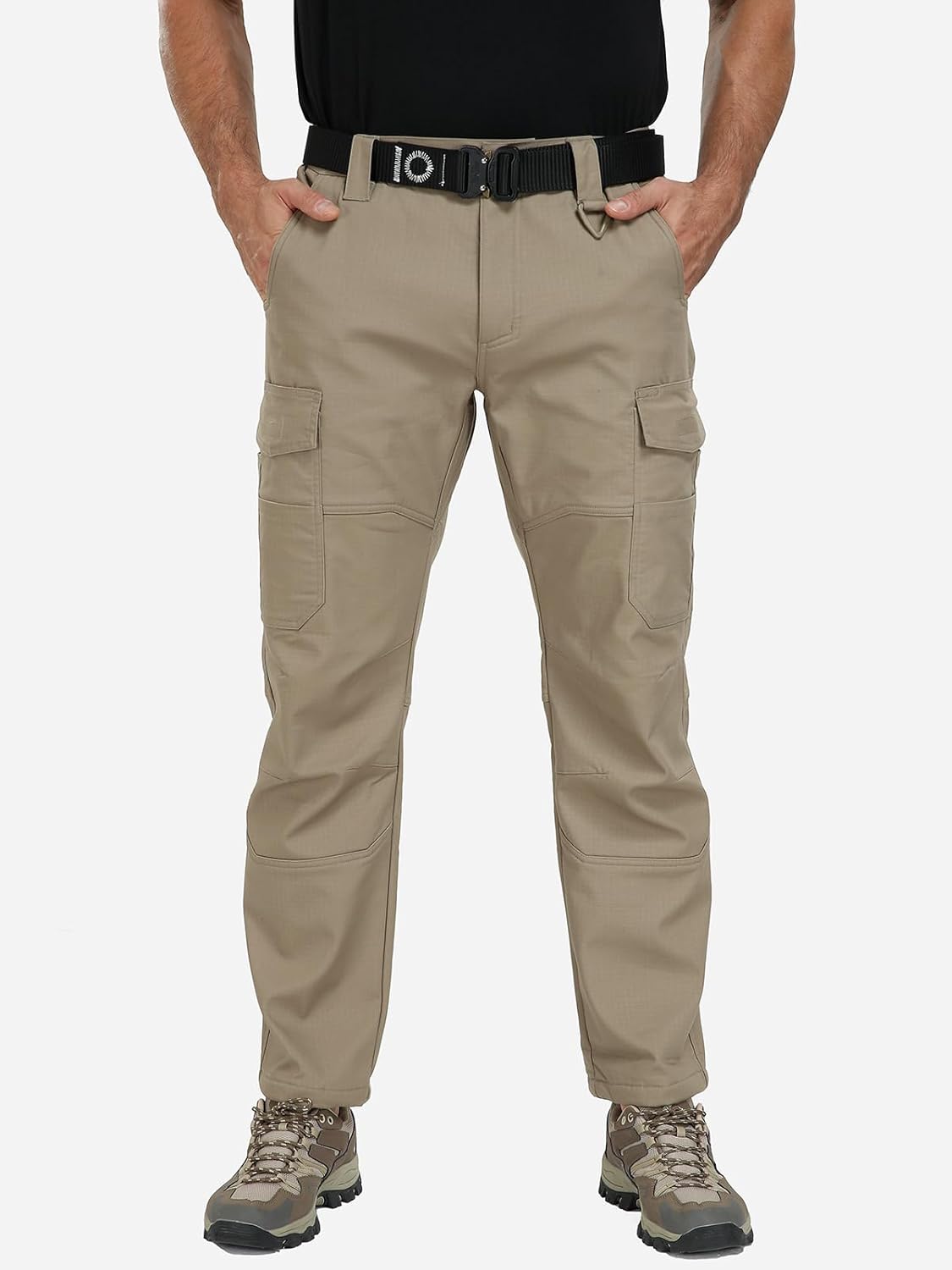 CARWORNIC Men's Ripstop Fleece Lined Tactical Work Pants Warm Water Resistant Flex Utility Cargo Skiing Hiking Pants - Image 7