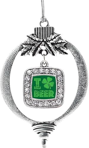 Miniatura 51 de Inspired Silver - My Vintage Initials - Adorno con dije de letra J - Adornos navideños cuadrados de plata con joyas de circonita cúbica