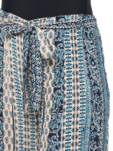Angie Women's Printed Wide Leg Pants with Tie Waist3