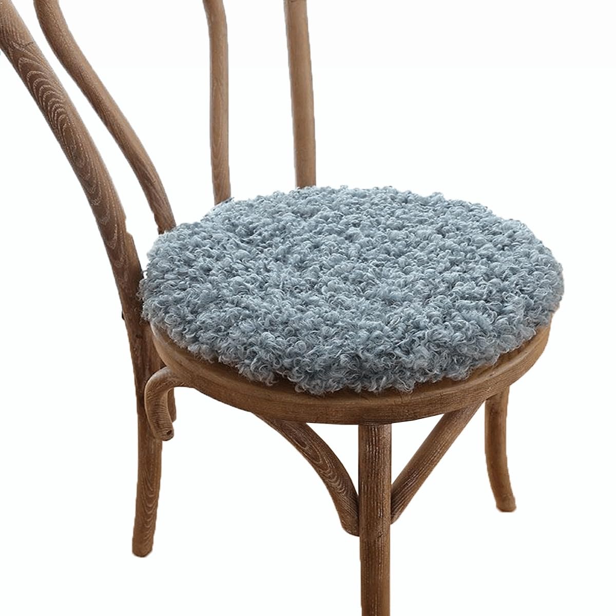 uyeoco Round Chair Cushions 45cm/40cm/35cm, Anti Slip Round Seat Cushion, Fluffy Shaggy Chair Seat Pad, for Indoor Outdoor Garden Dining Bistro Patio Office Coffee Shop(N6,40x40cm(16x16in))
