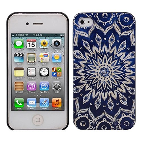 Bocideal 2014 new Blue Aztec Tribal Pattern Hard Skin Case Cover for iPhone 4 4S 4G