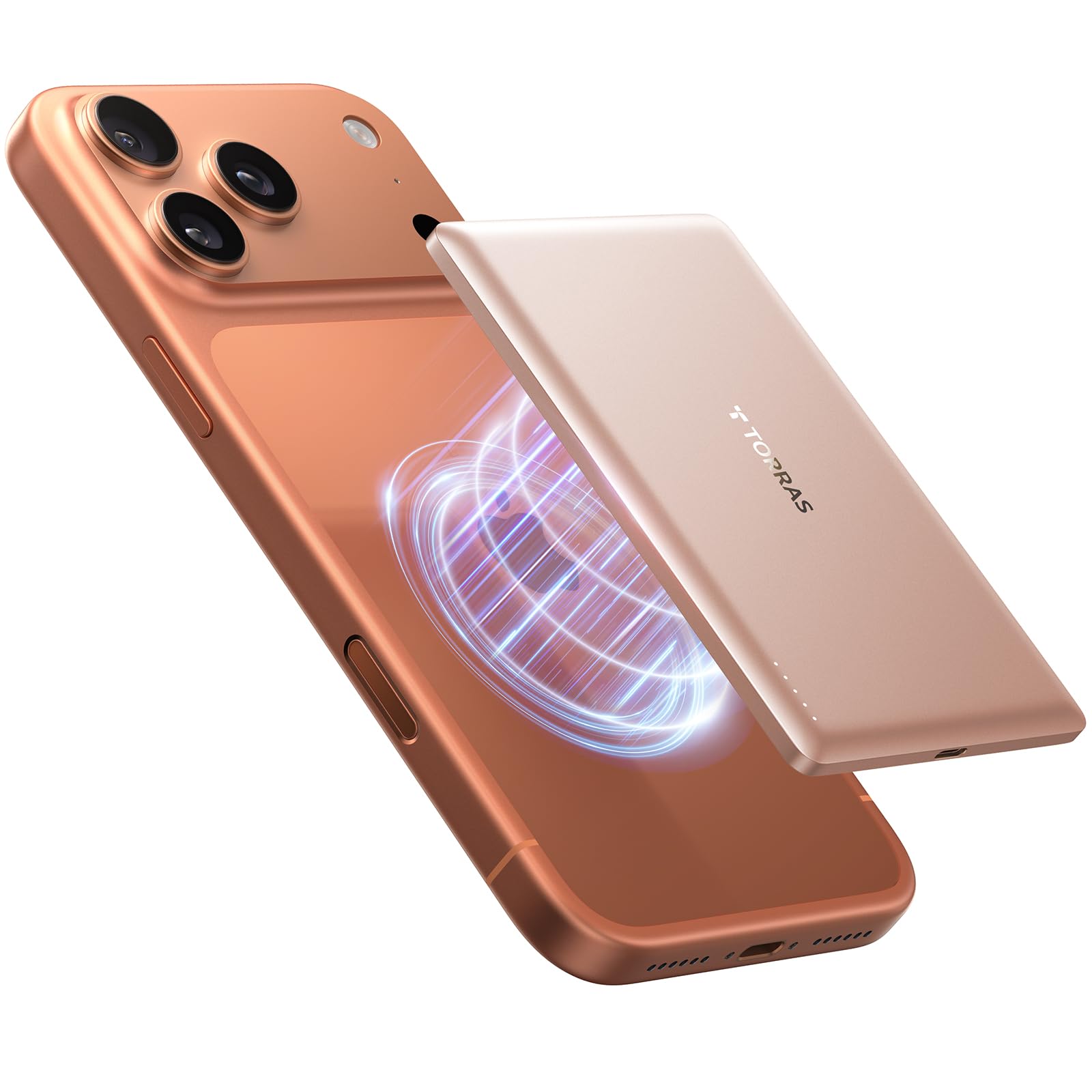 TORRAS MiniMag Power Bank, Ultra Slim 5,000mAh Wireless Portable Charger with USB-C Cable, Fast Charging iPhone Air MagSafe Battery Pack, Compatible Charger for iPhone 17/16/15/14/13/12, Desert Gold