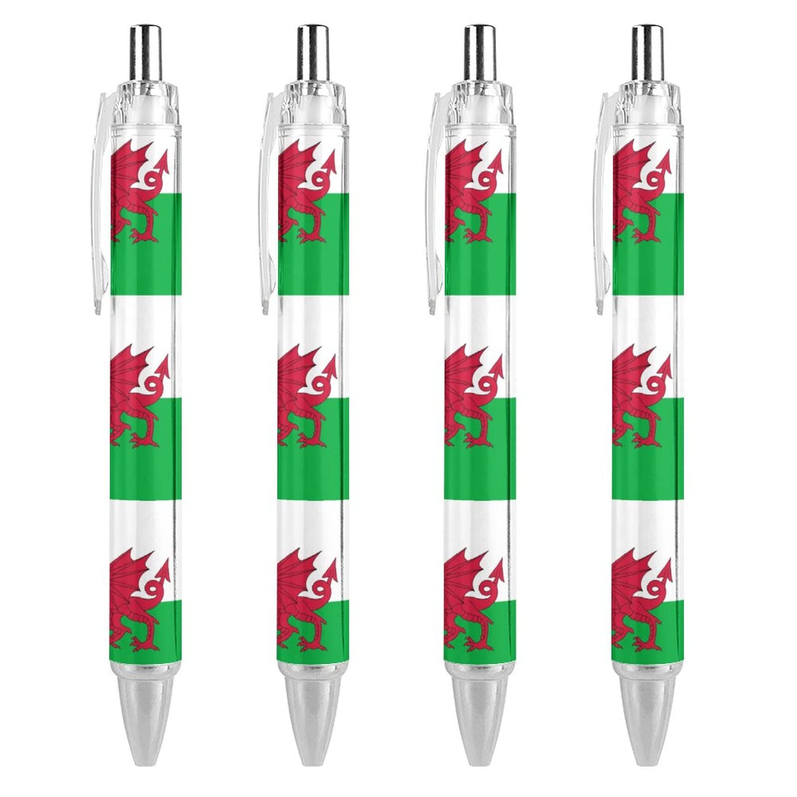 Flag of Wales Welsh Retractable Ballpoint Pen Black Ink Ball Pens Smooth Writing with Comfortable Grip Office Supplies for Men Women