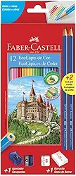 EcoLápis 12 Cores Kit Escolar, Faber-Castell, 120112+2N, Grafite