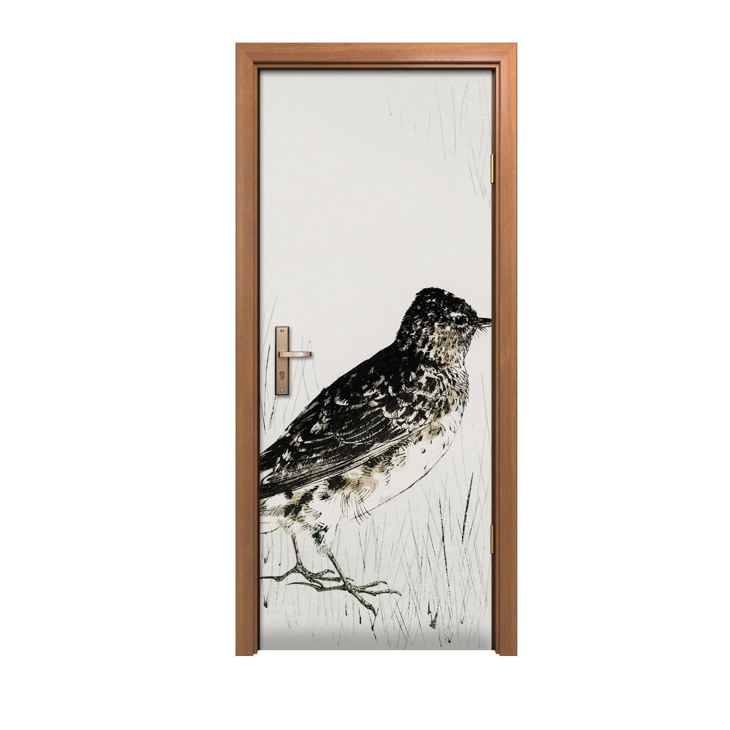 Autocollant porte oiseau 80x200cm design dynamique grand format mural