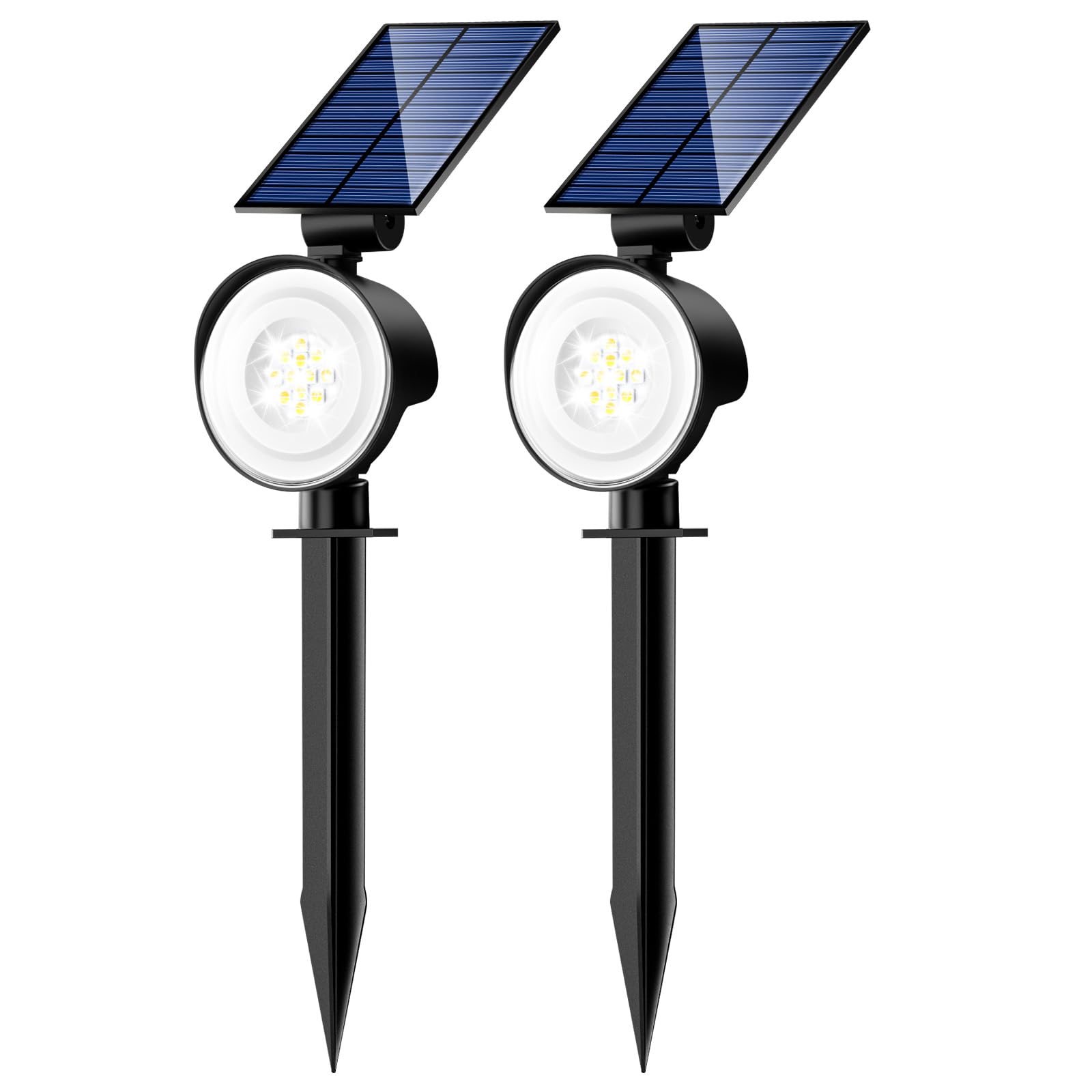 nipify 2 Pack Solar Lights Outdoor Waterproof, 3 CCT Solar Spot Lights with 2 Brightness Landscape Spotlights for Outside Garden Yard Trees