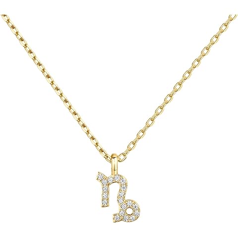 PAVOI 14K Gold Plated Cubic Zirconia Astrology Necklaces for Women - Zodiac Pendant Jewelry Gifts - Zodiac Sign Pendant Necklaces
