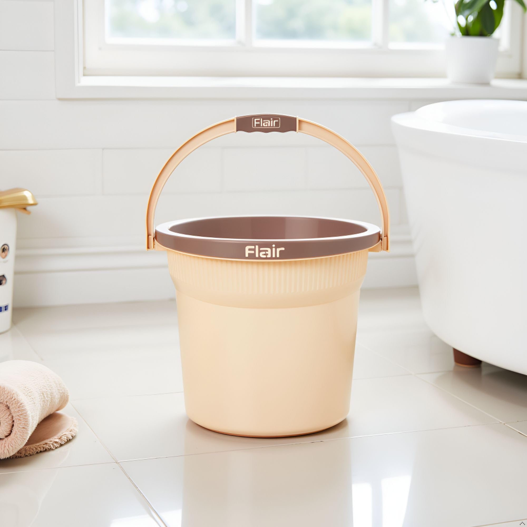 FLAIR Estella 8L Bucket - Beige Cleaning Bucket -2