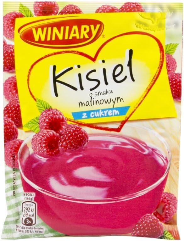 Winiary Kisiel o Smaku Malinowym z Cukrem Raspberry Soft Jelly Mix (5-Pack)
