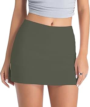 Amazon.com: Wrotorea Women's Mini Skort Casual Elastic Low