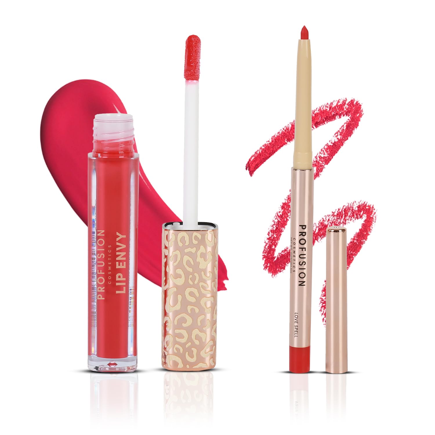 Profusion Cosmetics Lip Envy Love Spell – Lip Gloss & Liner Set, High-Shine Finish, Bold Color, Non-Sticky Formula, Cruelty-Free & Vegan