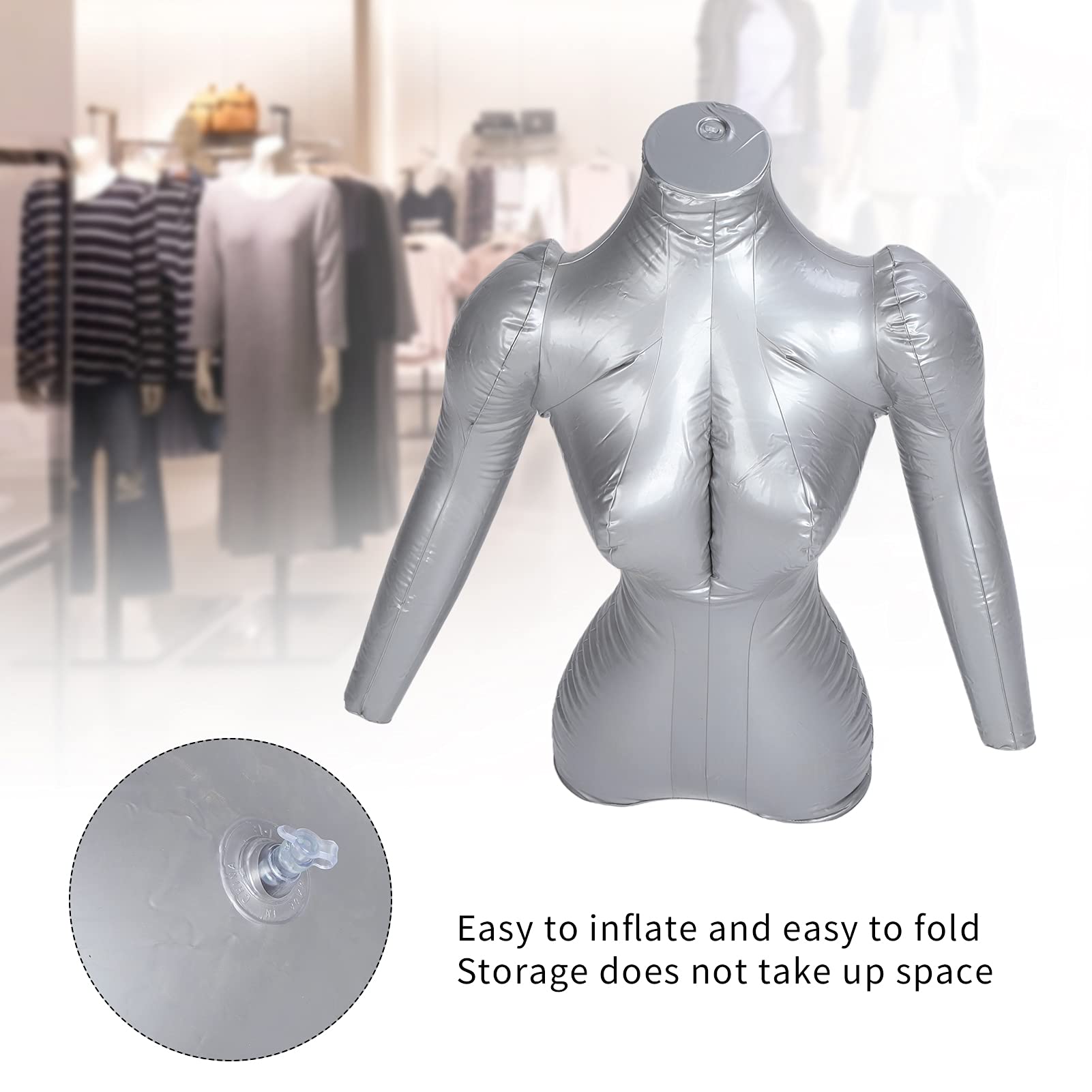 Weibliche Kleidung Display Modell PVC Dress Form Torso Körper Schaufensterpuppe Weiblicher Mantel Oberkörper Aufblasbare Schaufensterpuppe Rack für Designer