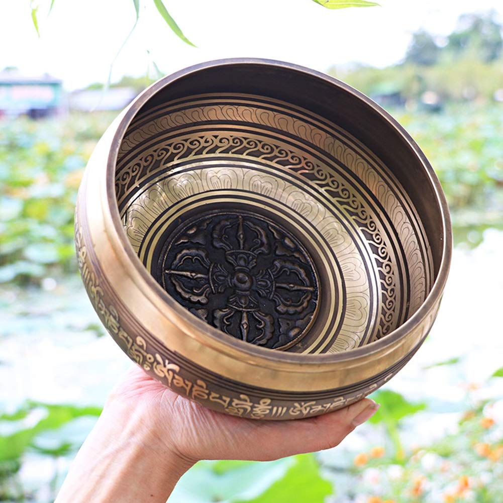 Regalo Fatto a Mano con Set di Campane tibetane in Lega, a Forma di Cuore, per Meditazione, rilassamento e Pace.