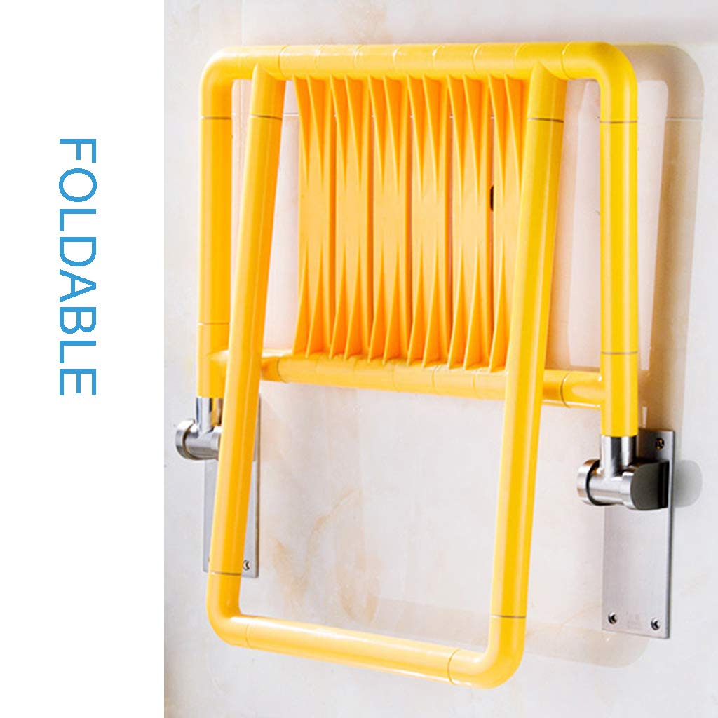 Taburete de baño Silla de Ducha Plegable | Montado en la Pared Baño bañera Asiento de Taburete de Seguridad | Tarea Pesada Carga de 250kg | Acero Inoxidable 304 Nylon Antideslizante Antideslizante