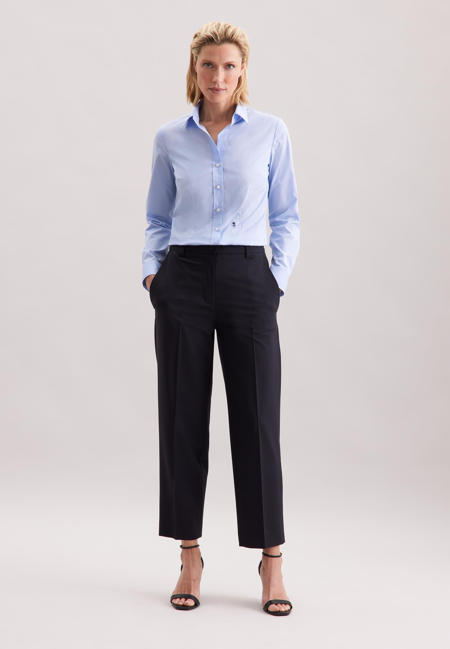 Seidensticker Bluzka damski Hemdbluse Langarm Slim Fit Uni Bügelfrei