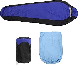 Saco de dormir leve de 0 °C a 5 °C para clima frio, pacote de dormir com corda encolhível, saco de dormir quente para caminhadas e acampamentos
