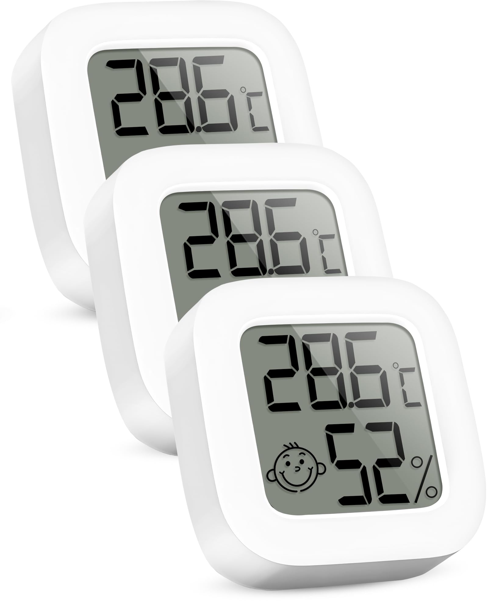 RUIZHI Mini Thermomètre Numérique LCD - Thermomètre et Hygromètre d'Intérieur, Thermo-Hygromètre, Humidomètre pour Chambre de Bébé, Salon, Bureau, Serre, Cave à Vin, 3 Pack