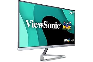 ViewSonic VX2476-SMHD 24 Inch 1080p Widescreen IPS Monitor with Ultra-Thin Bezels, HDMI and DisplayPort, Black/Silver