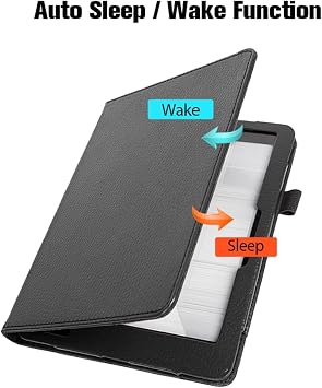 Cases for Kobo Aura One 7.8 Inch N709 2016 Waterproof E-Reader PU Leather Case Magnetic Protective Cover for kobo One (Color : Black)