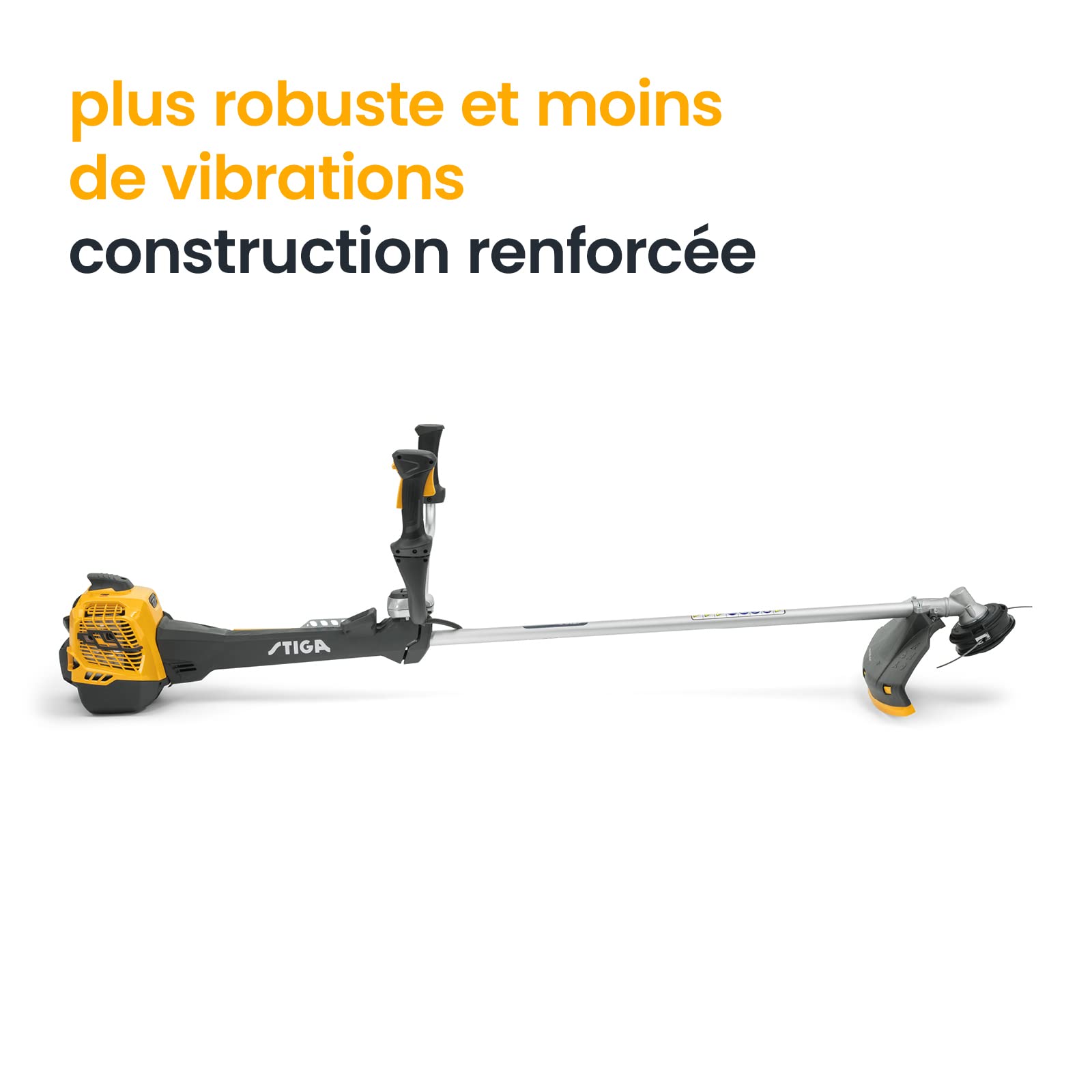 STIGA BC 750 B débroussailleuse - Moteur 44.8 CC 2 Temps, Largeur de Coupe 45 cm, poignée Ergonomique Double, écran Digital, Lame métallique Tri-Arc et tête Tap&Go Dual Line