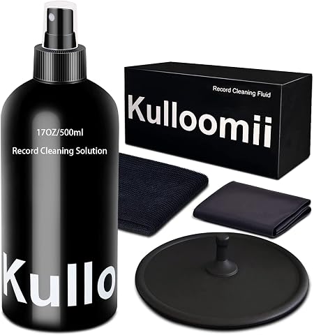 Vinyl Record Cleaner Solution 17oz/500ml, 4-Piece Vinyl Record Cleaning Kit with