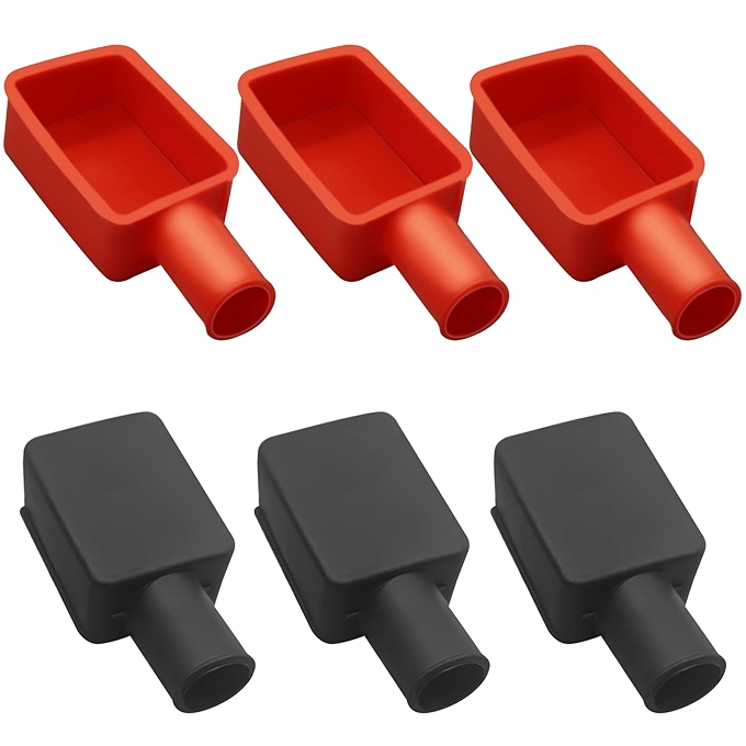 电池端子保护盖 - 软橡胶绝缘电池盖 (红/黑)