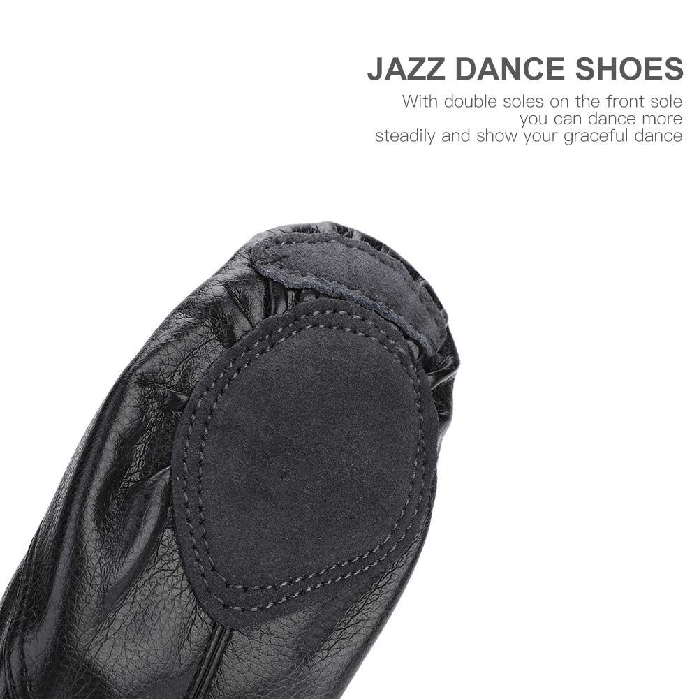 Chaussures de Danse Jazz, Chaussures de Jazz PU de Haute qualité, Chaussures de Sport à Enfiler élastiques pour Enfants Adultes