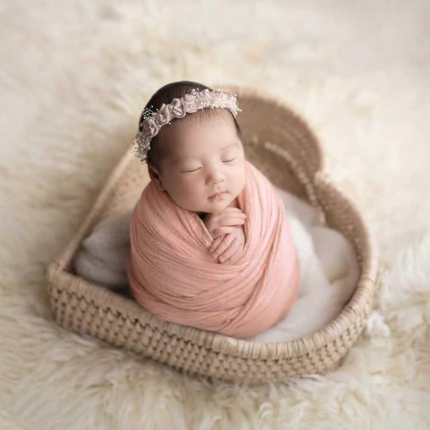 Newborn Cheesecloth Wraps 15.7 x 70.9 Inches - Soft Muslin Baby Swaddle Blanket for Newborn Photography Props