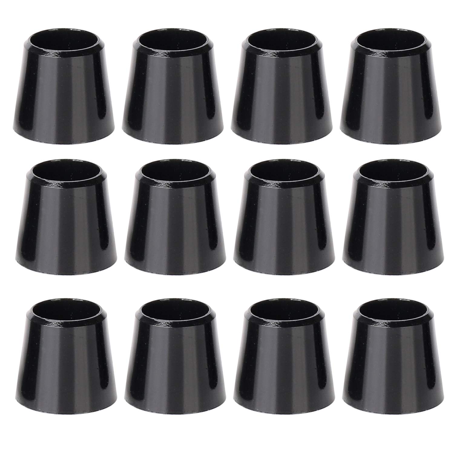 SummerHouse 12 Pieces Solid Black Flat Golf Iron Ferrules for Tapered 0.355 Shaft and 0.370 Shaft 0.500/0.750/1.000 Height Optiona