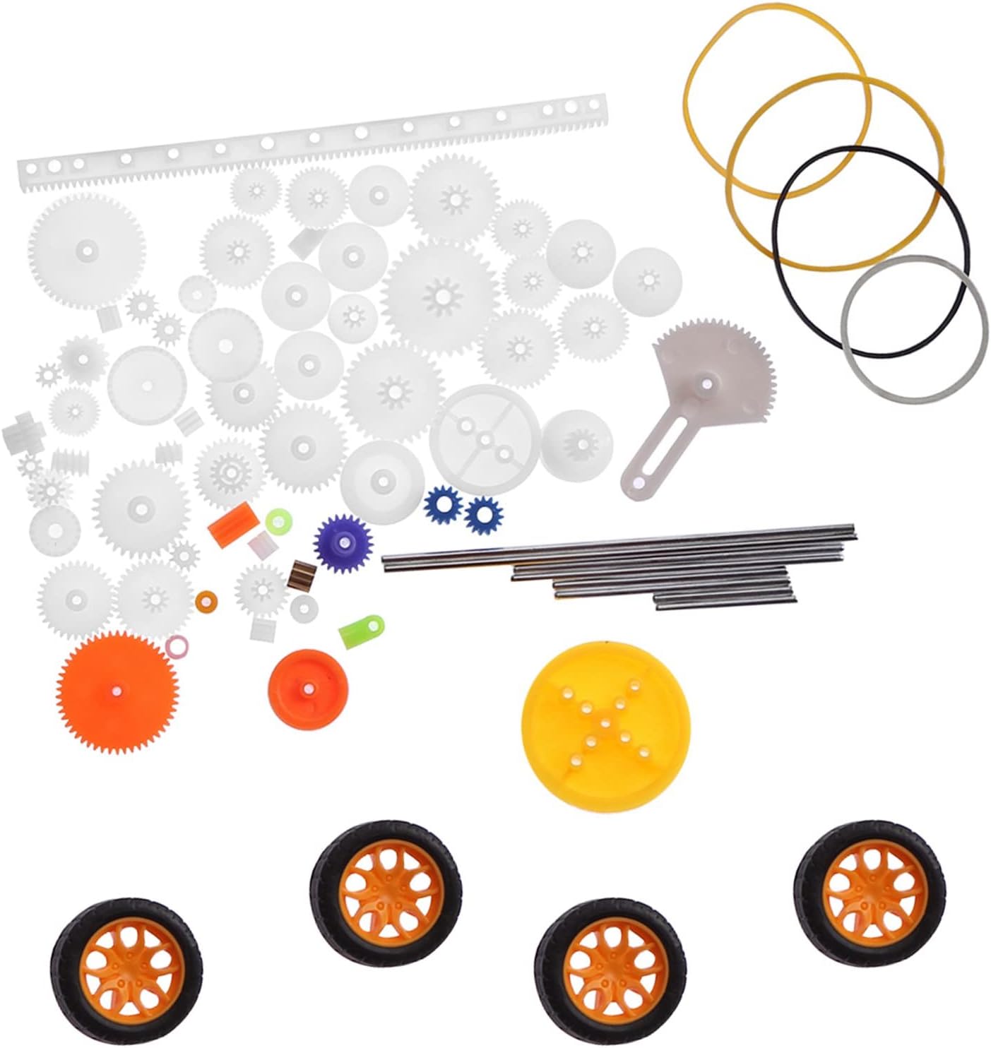 – Dioche 78-piece Plastic Gear Kit - DIY Gears, Bearings, and Tire Accessories - Essential Accessories for Mechanical Projects - Easy to Replace, Durable Design