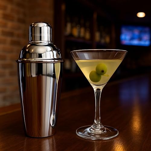 Miniatura 2 de Franmara 8405-BX - Juego de coctelera de acero inoxidable de 12 onzas con diseño cromado suave