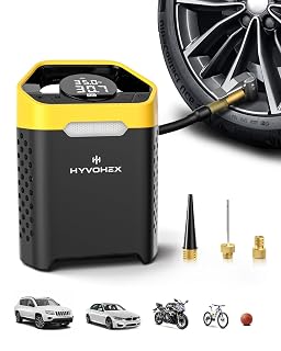 Heavy-Duty 160 PSI Tire Inflator Portable Air Compressor, 1 Min Fast Inflation Cordless Portable Air Pump with Digital Pressure Gauge & LED Light, Electric Tire Pump for Car, SUV, Bike, Ball - Amazon product rated Grade A