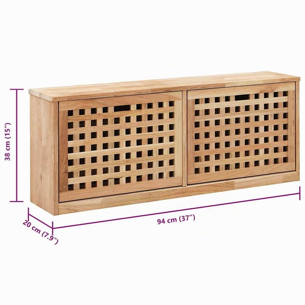 vidaXL Panca con Scarpiera 94x20x38 cm in Legno Massello di Noce