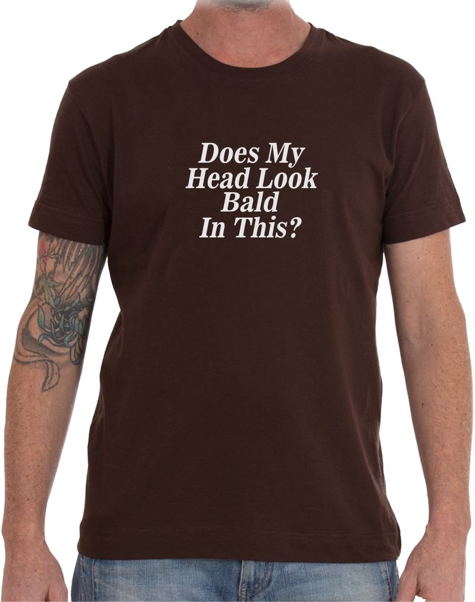 Rhino and Mugsy Does My Head Look Bald in This – Mens T Shirt from Brown - X-Large