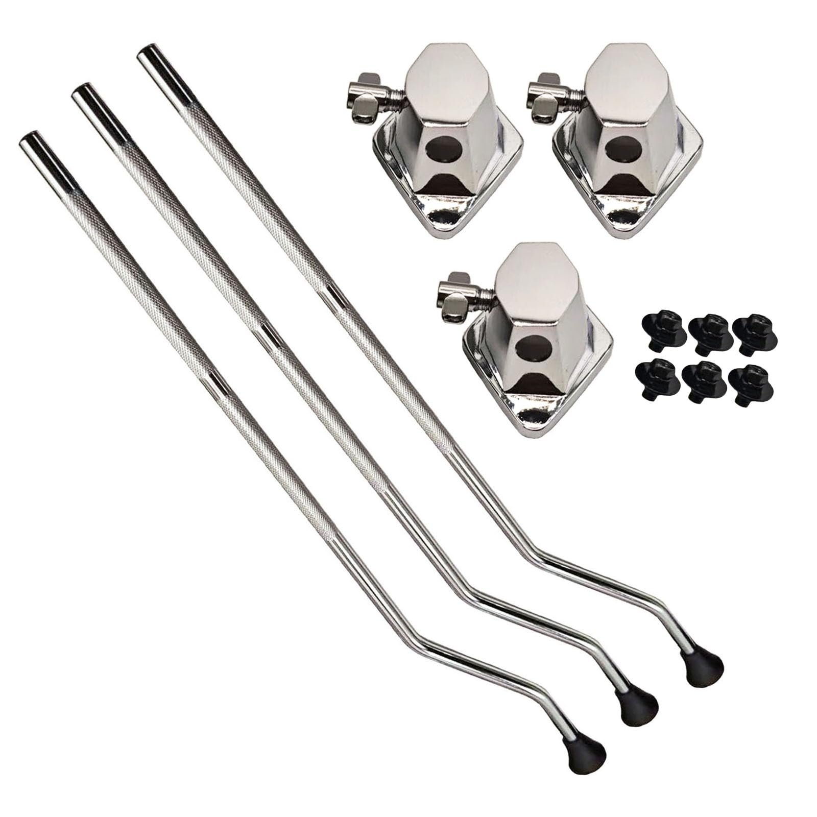 3Pcs Floor Tom Legs with Mount Brackets, 10mm Floor Tom Drum Leg with Base Hardw