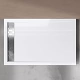 doporro Receveur de Douche Blanc Bac à Douche Extra Plat Rectangulaire en Acrylique 90x140x5cm Design Xetro04 - 2