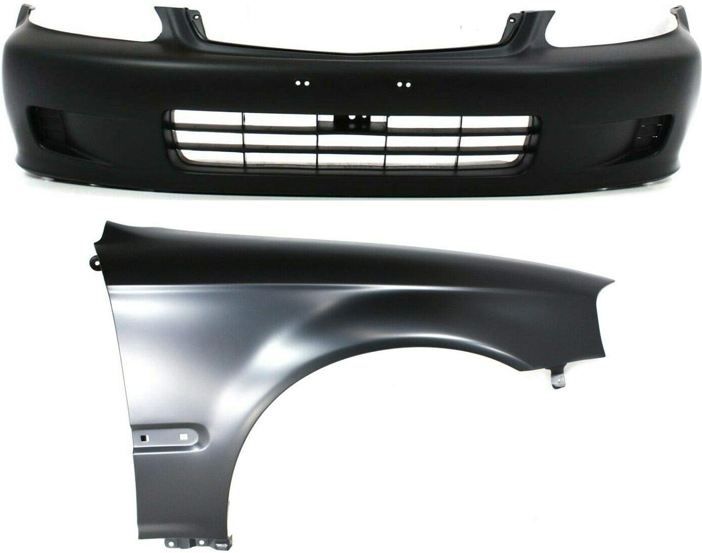 Bumper Cover Kit Front Bumper Cover and Fender 2Pc Car