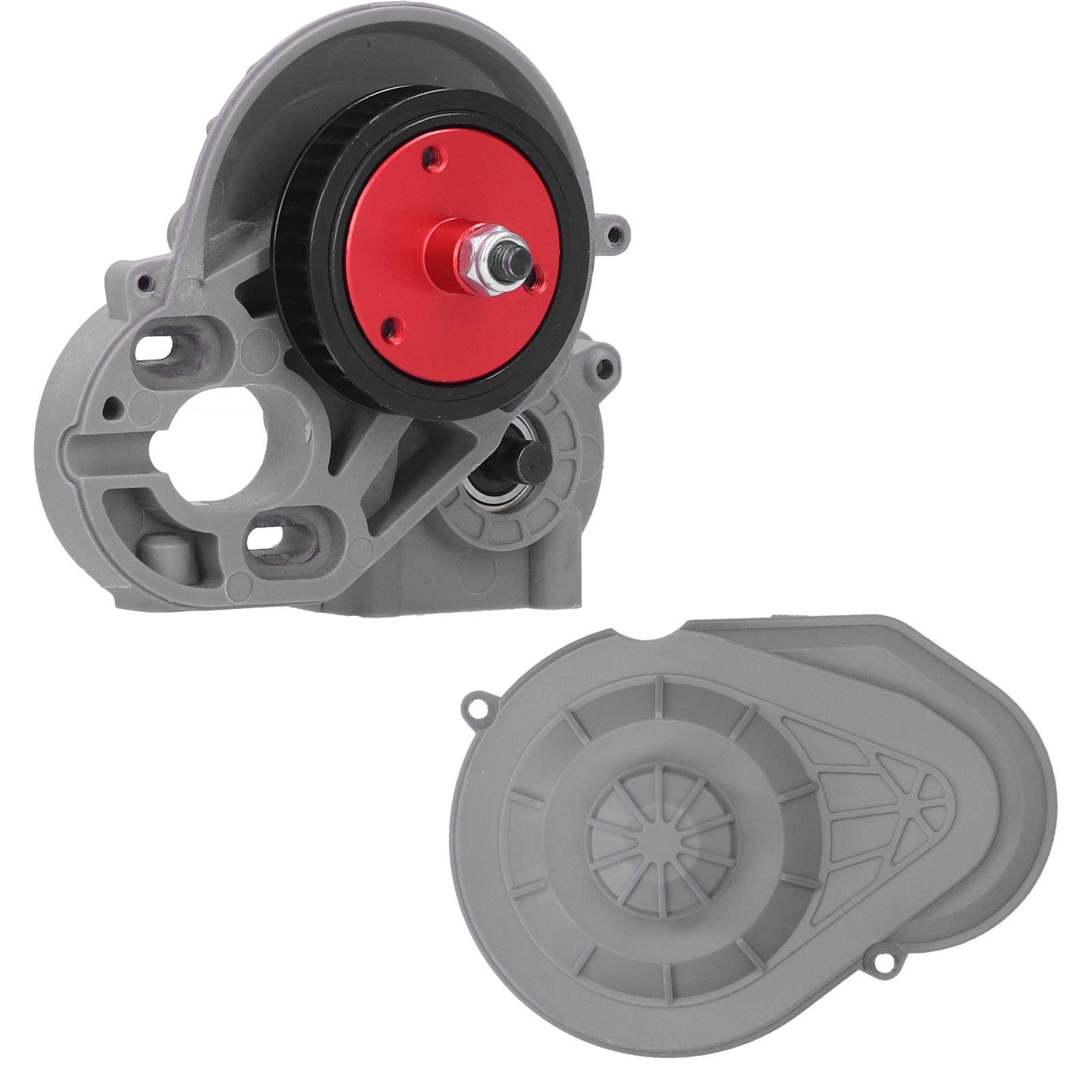 RC Gearbox, Complete Gearbox Gear Transmission Box Compatible for Axial SCX10 II 90046/90047 RC Car(Grey