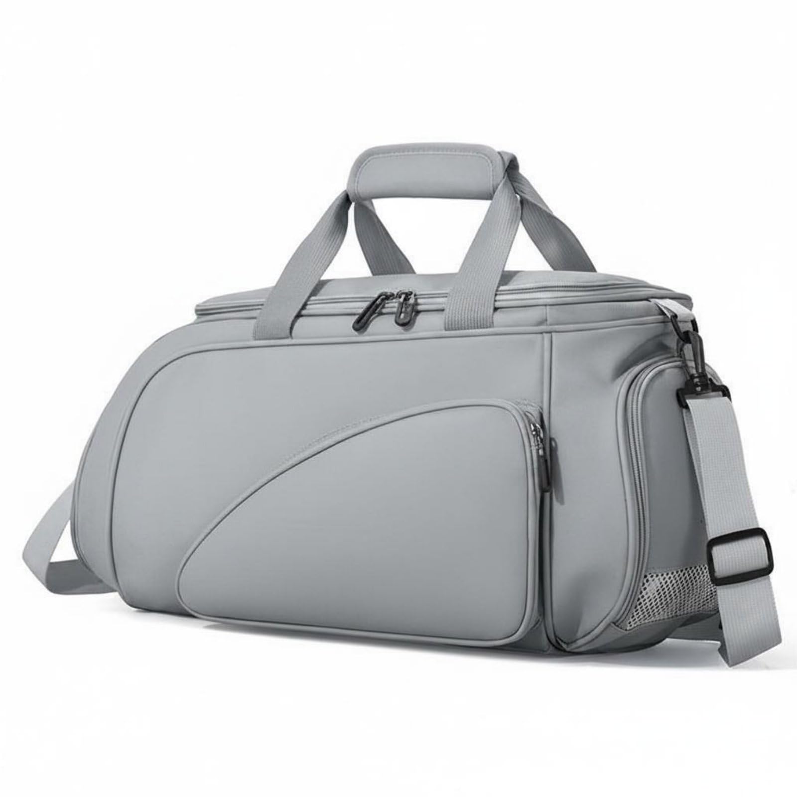Borsa Sportiva Borsa Palestra Borsone Palestra Zaino a Tracolla Ampio 19L Separazione Umido Asciutto Manico Imbottito Tracolla Regolabile Oxford, Gray