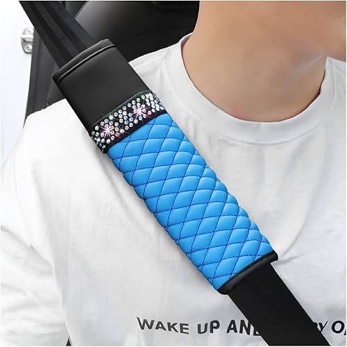 zipelo 2 fundas para cinturón de seguridad de automóvil, almohadillas de cuero transpirable que protegen tu cuello, correas de arnés para una
