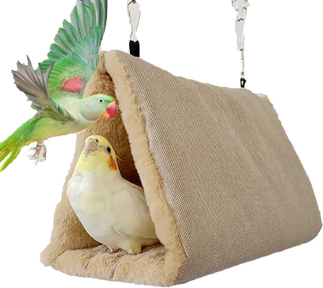Keeronde Bird Nest Hanging Hammock Swing Toy for Pet Parrot Budgie Parakeet Cockatiel Conure Amazon Lovebird Finch Canary Hamster Rat…
