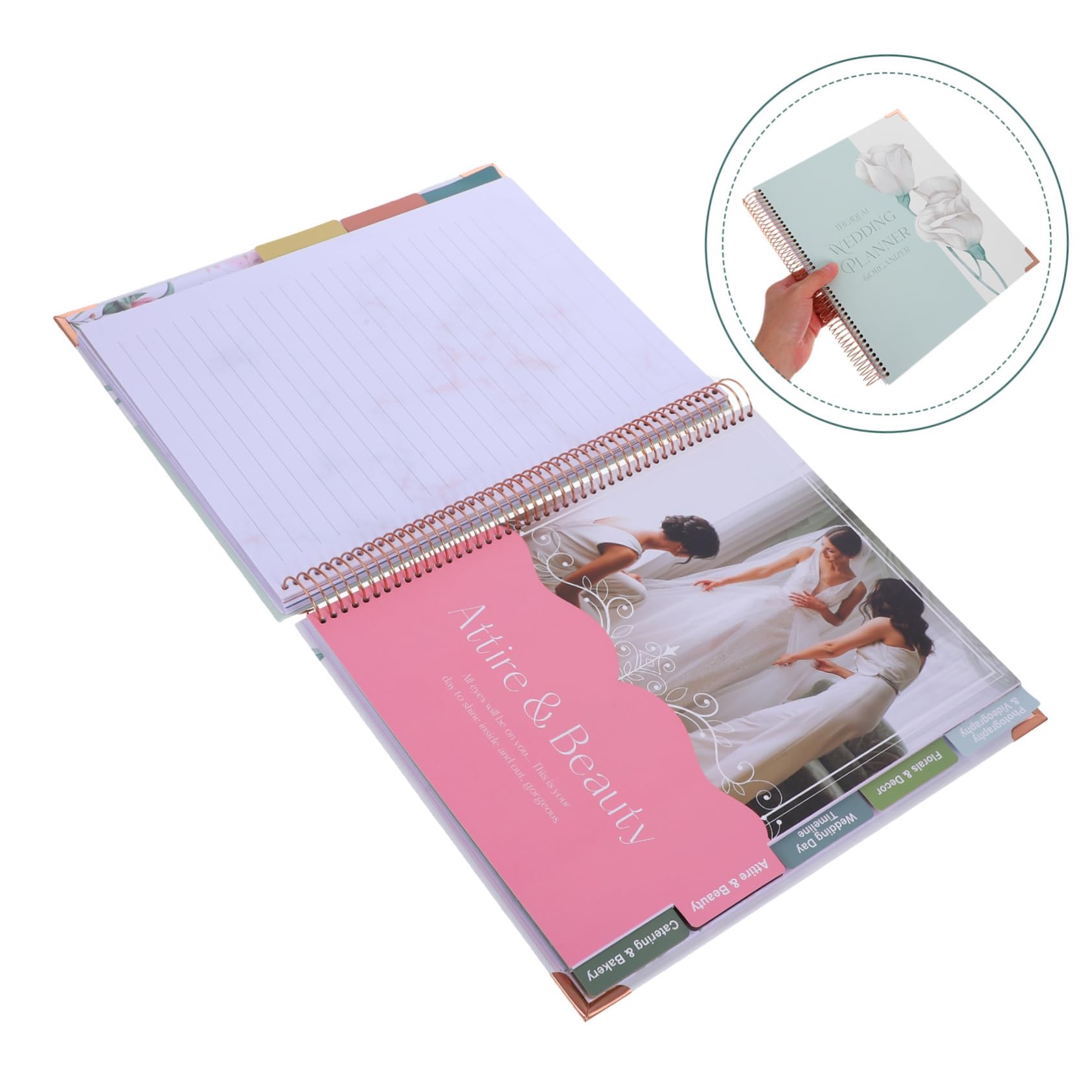 HOMSFOU Hochzeitsplaner Brautbuch Dusche Hochzeitsplanung Binder Hochzeitsnotizbuch Für Brautplaner Ray Hochzeitsjournal Notizbuch Hochzeitsbuchplaner Hochzeitsjournalplaner Way Paper