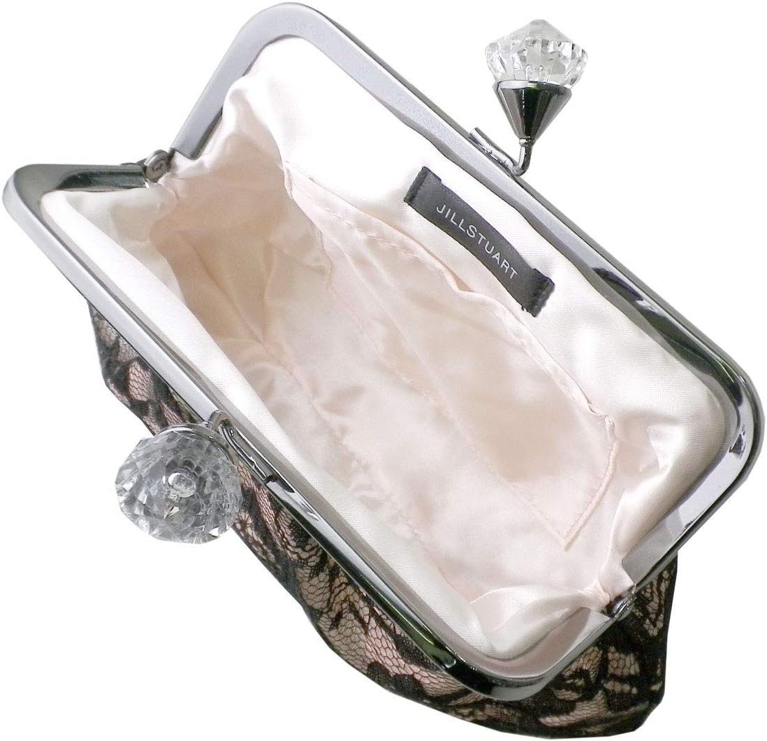 (ジル スチュアート) JILL STUART ポーチ パーティーバッグ 小物入れ 花柄レース クリスタルトップ がま口 ポーチ クラッチバッグ パーティシーン ロゼシャンパン ピンク ブラック 総レース 化粧 メイク コスメ プレゼント ギフト
