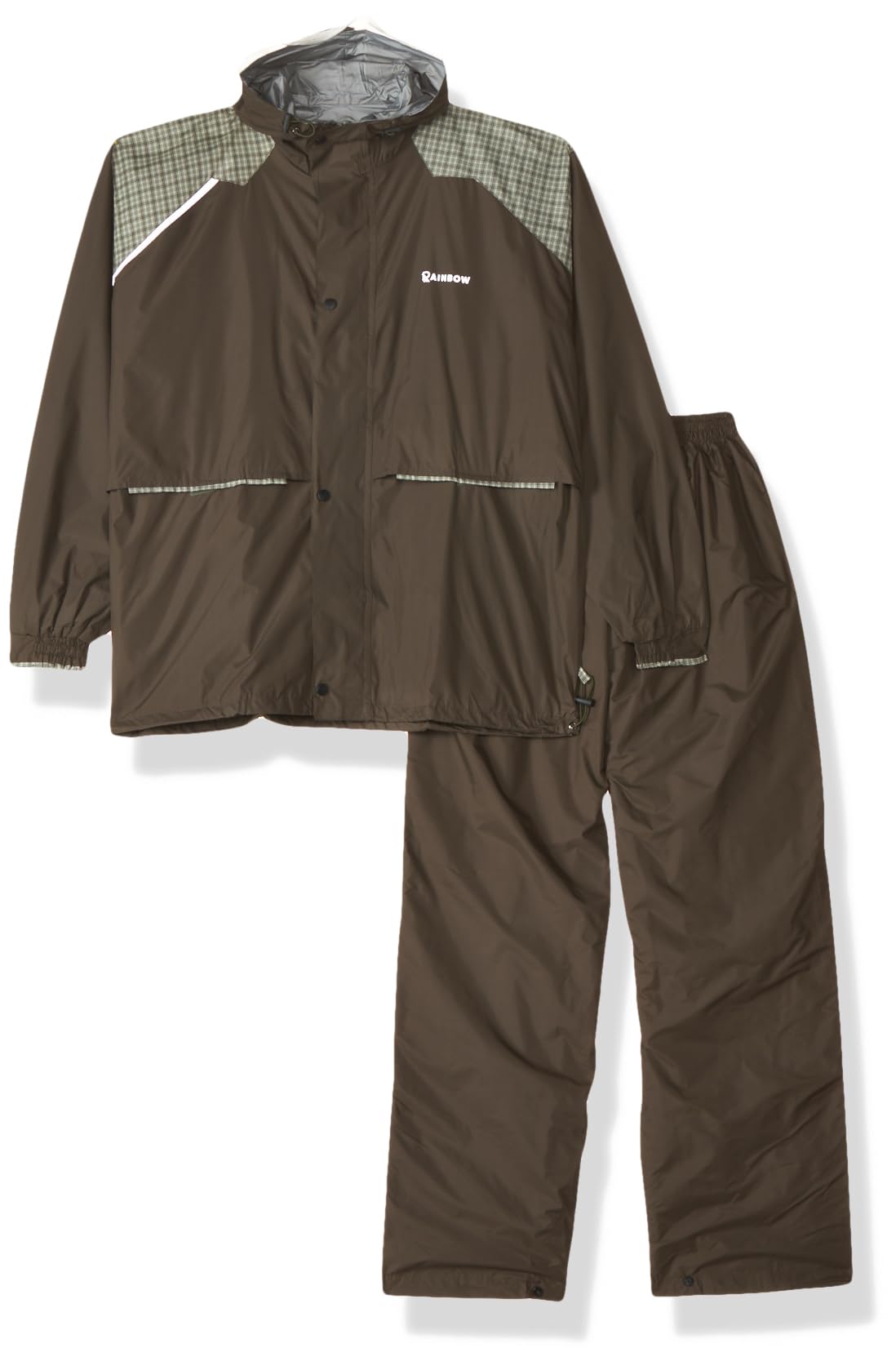 Rainbow Vintage R/S Safari Water Proof Men's Raincoats |Hooded Full Sleeves Outdoor Rainwear |Durable Cloth Rainwear for Camping, Hiking, Travelling |Adjustable Drawstring |Brown, Size - XXL-image-42