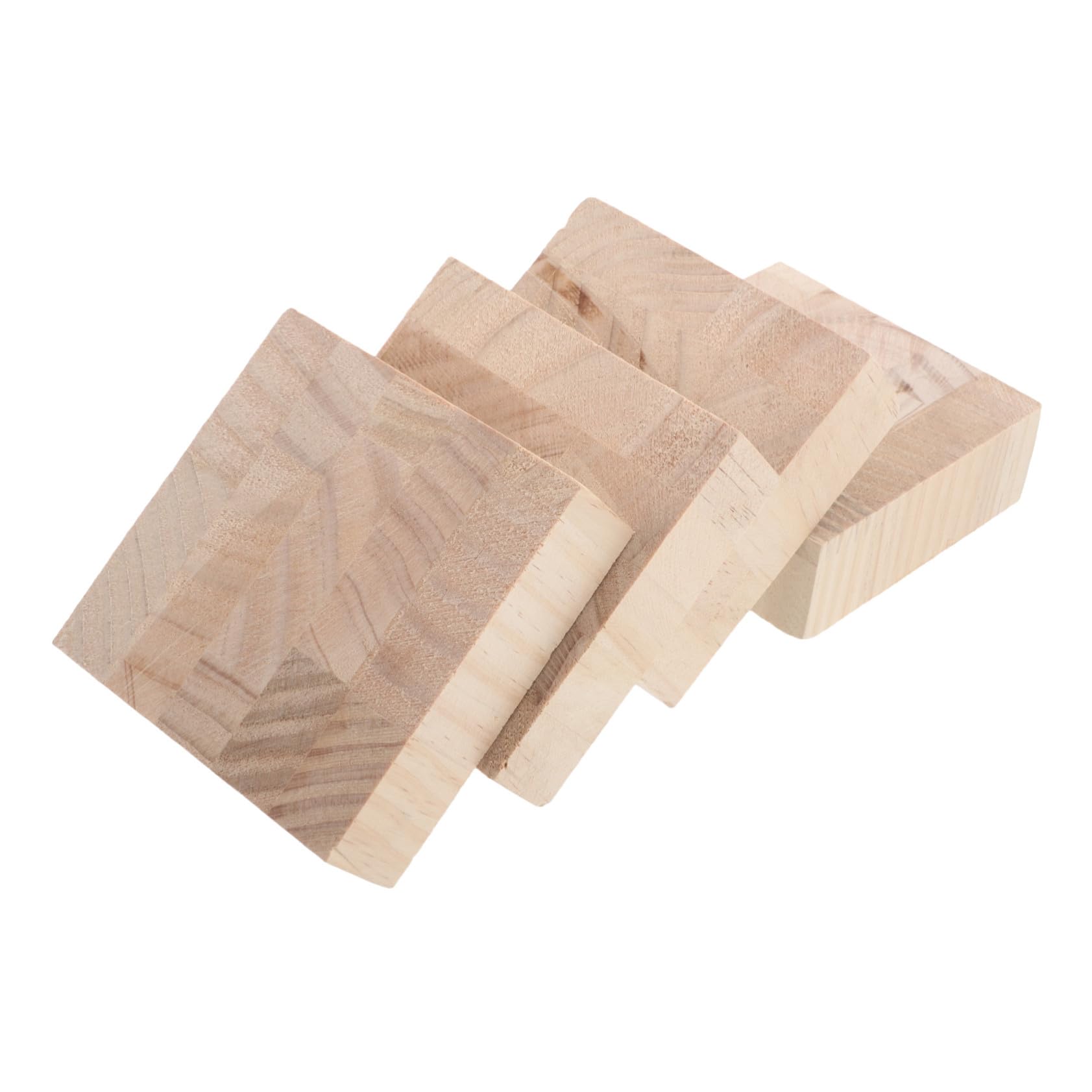 Protección de suelo y versátiles elevadores de madera beige para patas de mesas cuadradas