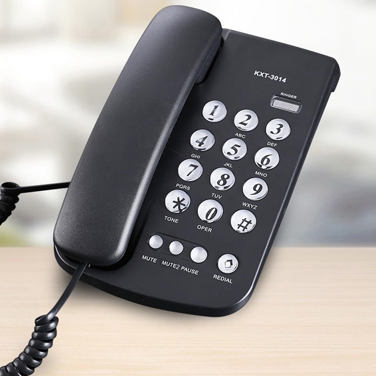Telefono con filo Desktop House Phone Emegency Telefono Anziani Big Button Telefono integrato per Home Office Telefono con filo Pulsanti grandi Telefono da ufficio Telefono di casa Telefono di