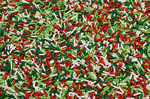 Mistletoe Magic Sprinkle Mix - 8 oz Resealable Stand Up Candy Bag - Christmas Themed Sprinkle Topping - Bulk Holiday Sprinkles for Baking and Desserts