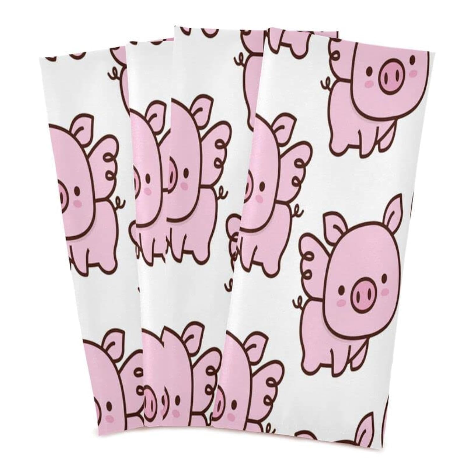 Little Pig - Juego de 4 toallas de cocina, ultra absorbentes, de secado rápido, paños de cocina de 28 x 18 pulgadas para cocinar, hornear, limpiar el hogar
