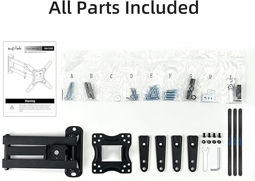 Miniatura 9 de Suptek Soporte de pared para monitor de TV de movimiento completo para la mayoría de televisores y monitores de pantalla plana LED LCD de 13 a 42